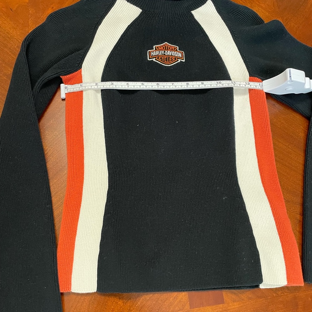 Harley-Davidson Black and Orange Turtleneck Sweater